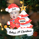 Custom Photo Baby First Christmas - Personalized Cutout Acrylic Ornament