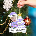 Custom Photo Baby First Christmas - Personalized Cutout Acrylic Ornament