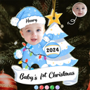 Custom Photo Baby First Christmas - Personalized Cutout Acrylic Ornament