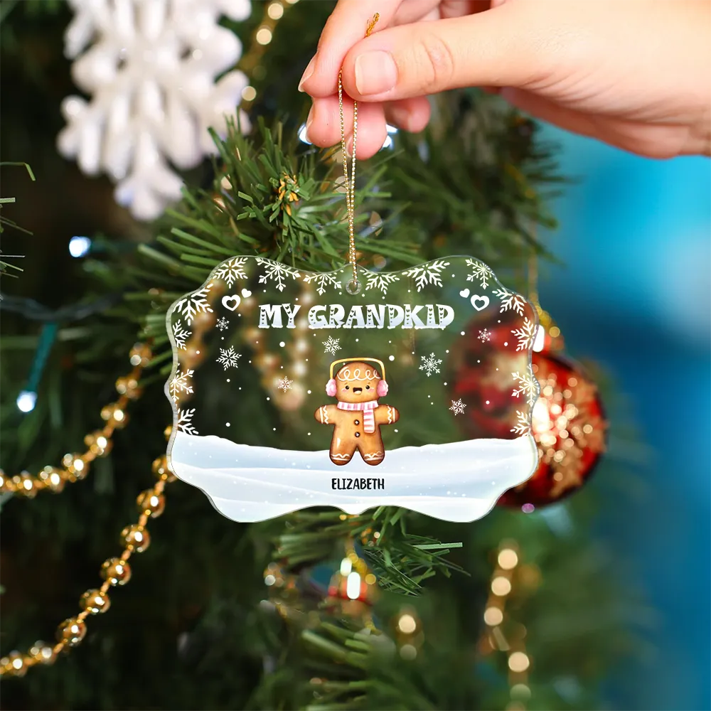 Gift For Grandparents - Our Grandkids Gingerbread - Personalized Custom Shaped Acrylic Ornament