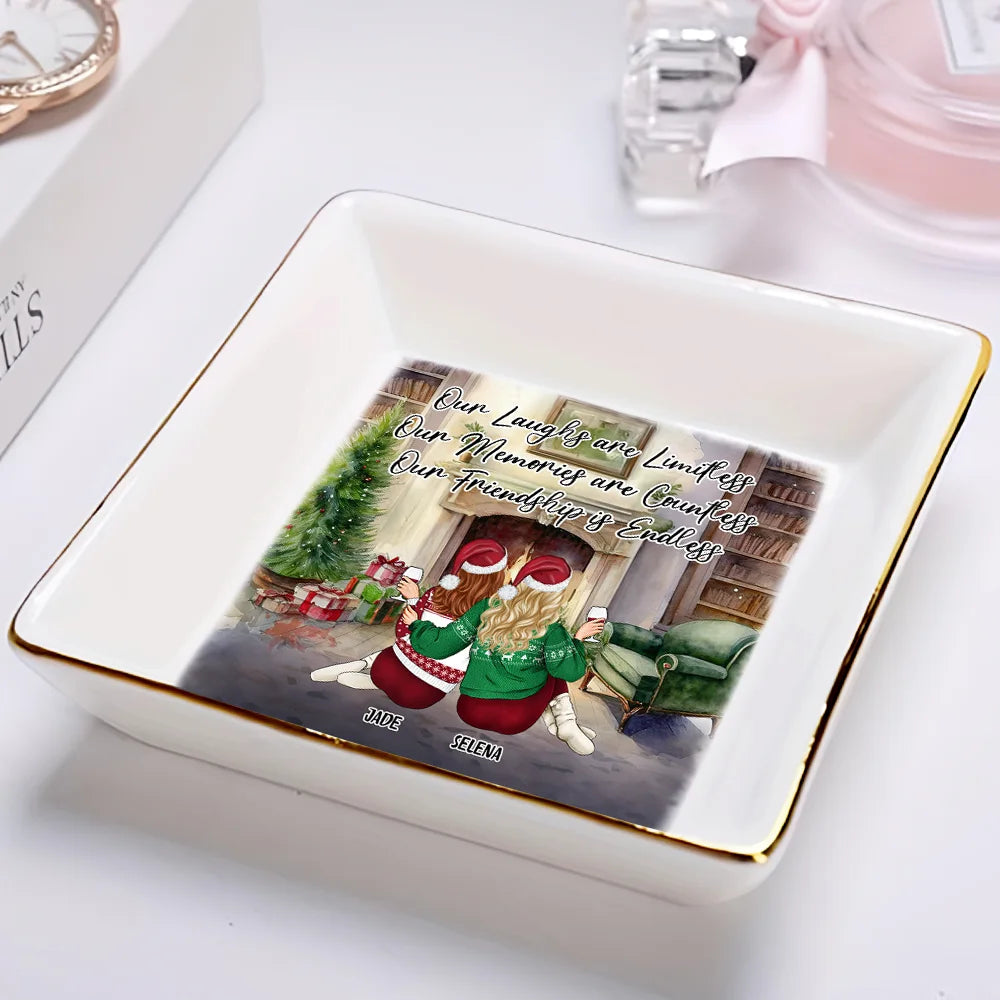 Gift For Bestie - A True Friendship Is A Journey Without An End - Personalized Ring Dish