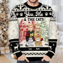 Gift For Couples - You, Me And The Cats - Personalized Unisex Ugly Sweater