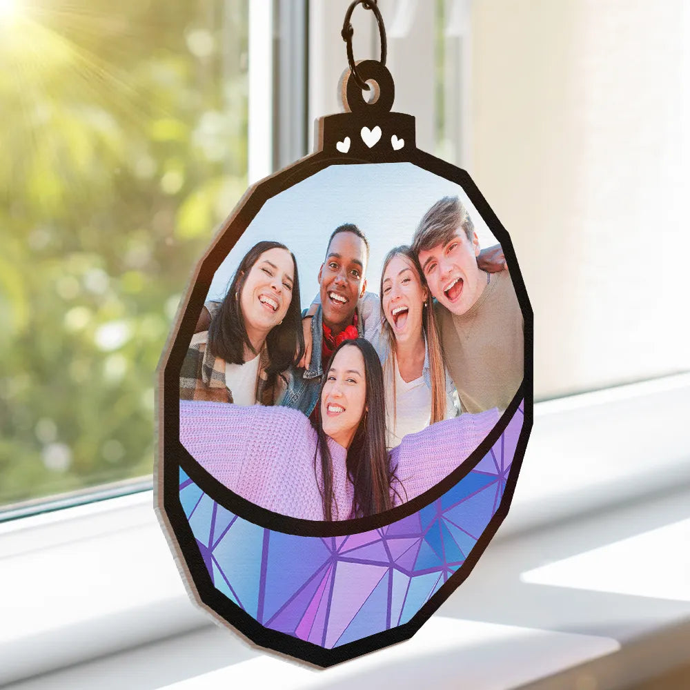 Gift For Bestie, Gift For Sisters, Family - Custom Photo Besties Friends Sisters Family - Personalized Window Hanging Suncatcher Ornament