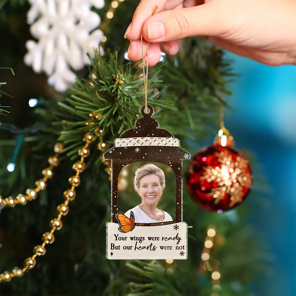 Custom Photo Always In Our Thoughts Forever In Our Hearts - Personalized Custom Shaped Acrylic Ornament