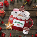 Family - Hot Cocoa Marshmallow Family - Personalized Cutout Acrylic Ornament