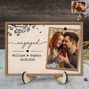 Engaged,Married ,Gift For Wife,Gift For Couples,Gift For Husband,Love - Custom Photo Engaged Married Couple - Personalized 2-Layered Wooden Plaque With Stand