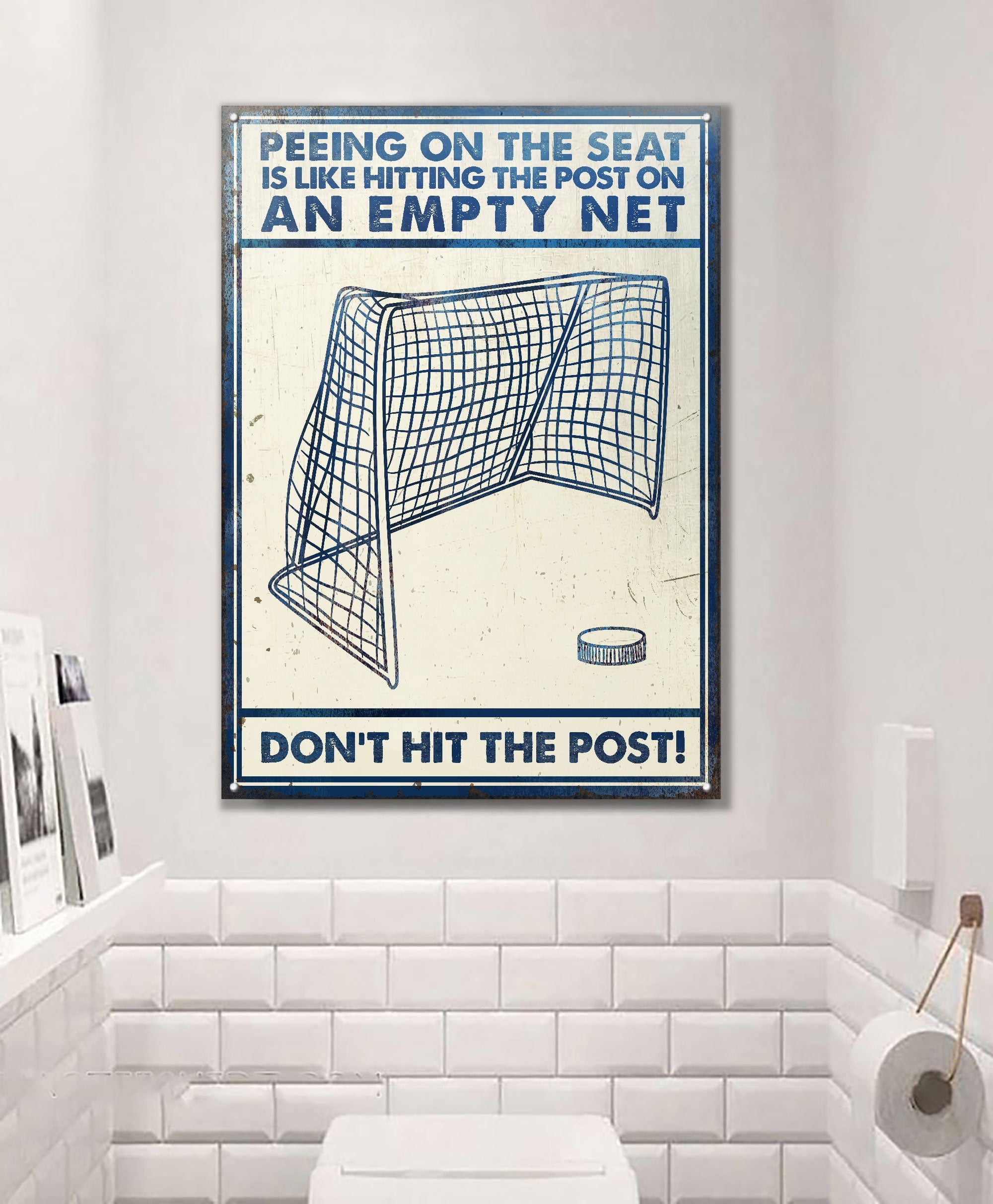 Hockey Don't Hit The Post Customized Classic Metal Signs