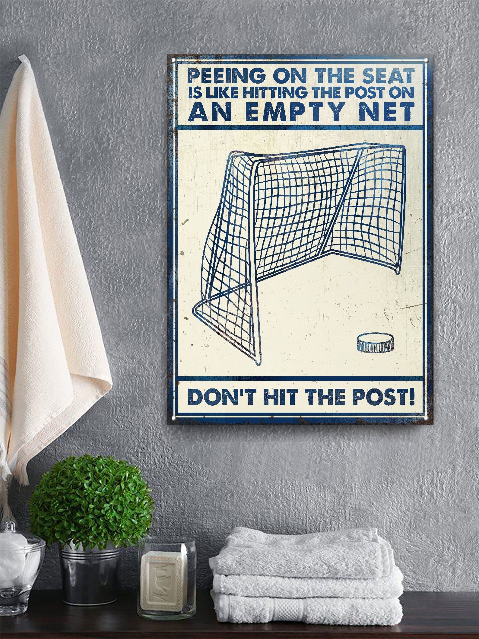 Hockey Don't Hit The Post Customized Classic Metal Signs