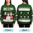 Christmas Just Us Family Flat Art - Personalized Unisex Ugly Sweater