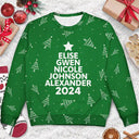 Family - Christmas Tree Family Bestie Coworker Custom Name - Personalized Unisex Ugly Sweater