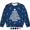 Family - Christmas Tree Family Bestie Coworker Custom Name - Personalized Unisex Ugly Sweater