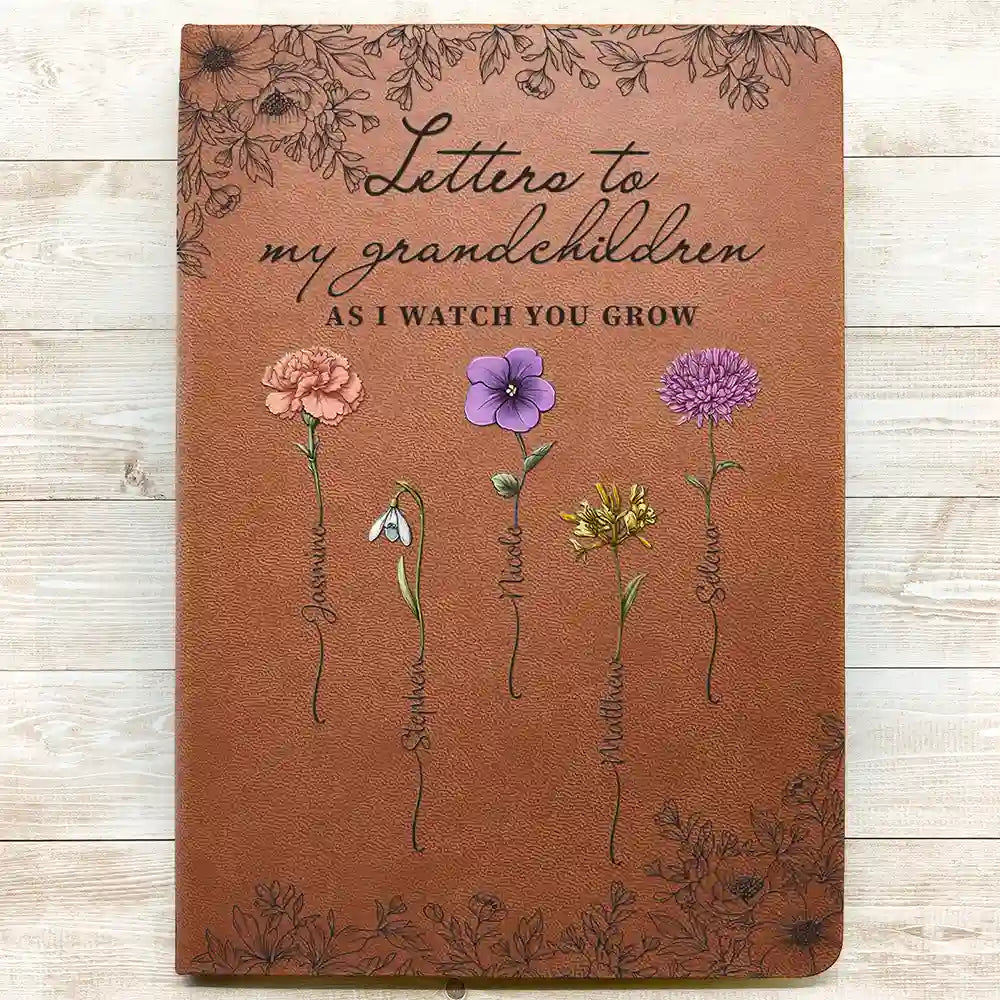 Gift For Grandma, Gift For Grandpa, Gift For Grandparents, Gift For Mother, Gift For Father - Letter To My Granddaughter Grandson - Personalized Leather Journal