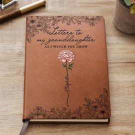 Gift For Grandma, Gift For Grandpa, Gift For Grandparents, Gift For Mother, Gift For Father - Letter To My Granddaughter Grandson - Personalized Leather Journal