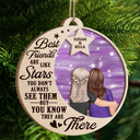 Bestie, Gift For Bestie - Best Friends Are Like Stars - Personalized 2-Layered Wooden Ornament