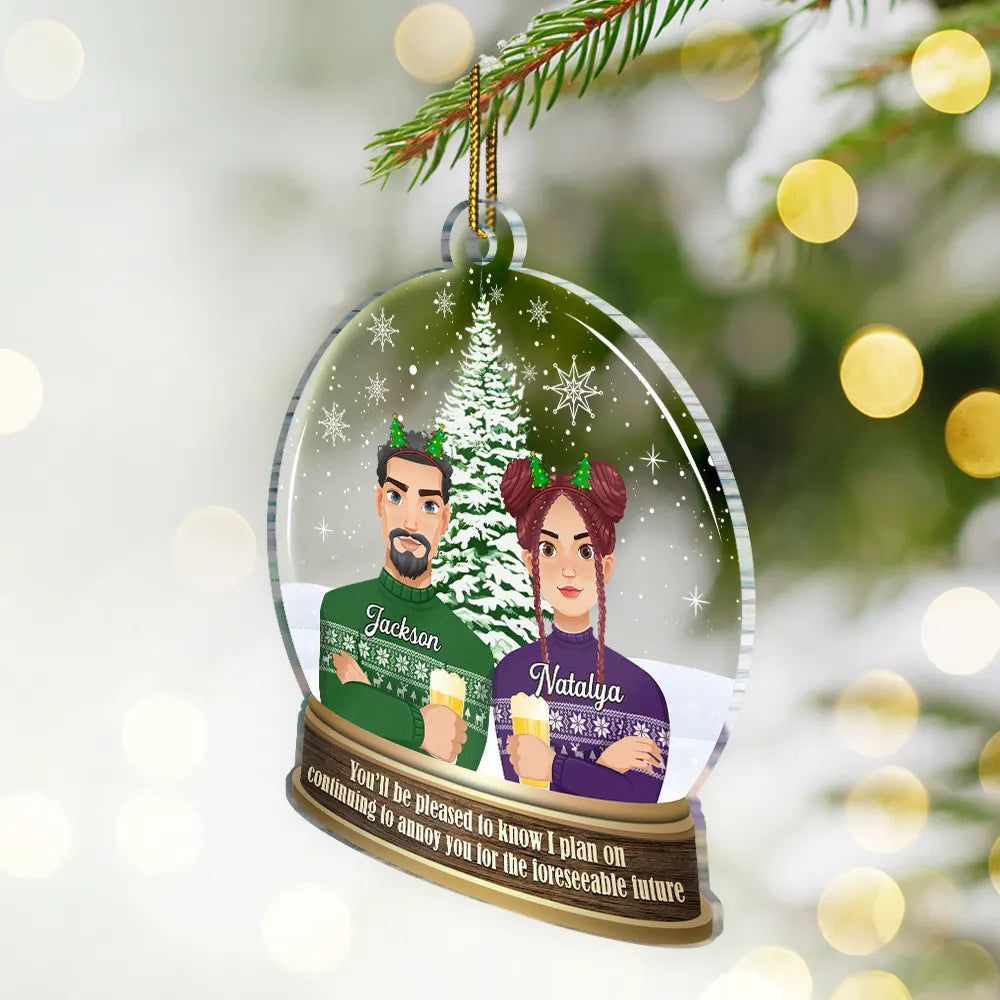 Gift For Couples - Christmas Couple Continuing To Annoy You - Personalized Custom Shaped Acrylic Ornament