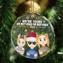 Gift For Grandparents, Gift For Kids - Christmas Grandkids We're Yours No Returns - Personalized Circle Glass Ornament