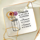 Gift For Bestie - Birth Month Flowers A Treasure To Keep - Personalized Ring Dish