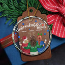 Christmas,Gift For Bestie,Happy - Christmas Bestie Unbreakable Bond - Personalized Circle Glass Ornament