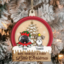 Christmas,Cat Lovers,Dog Lovers,Pet Lovers,Happy - Have Yourself A Furry Little Christmas - Personalized 2-Layered Wooden Ornament