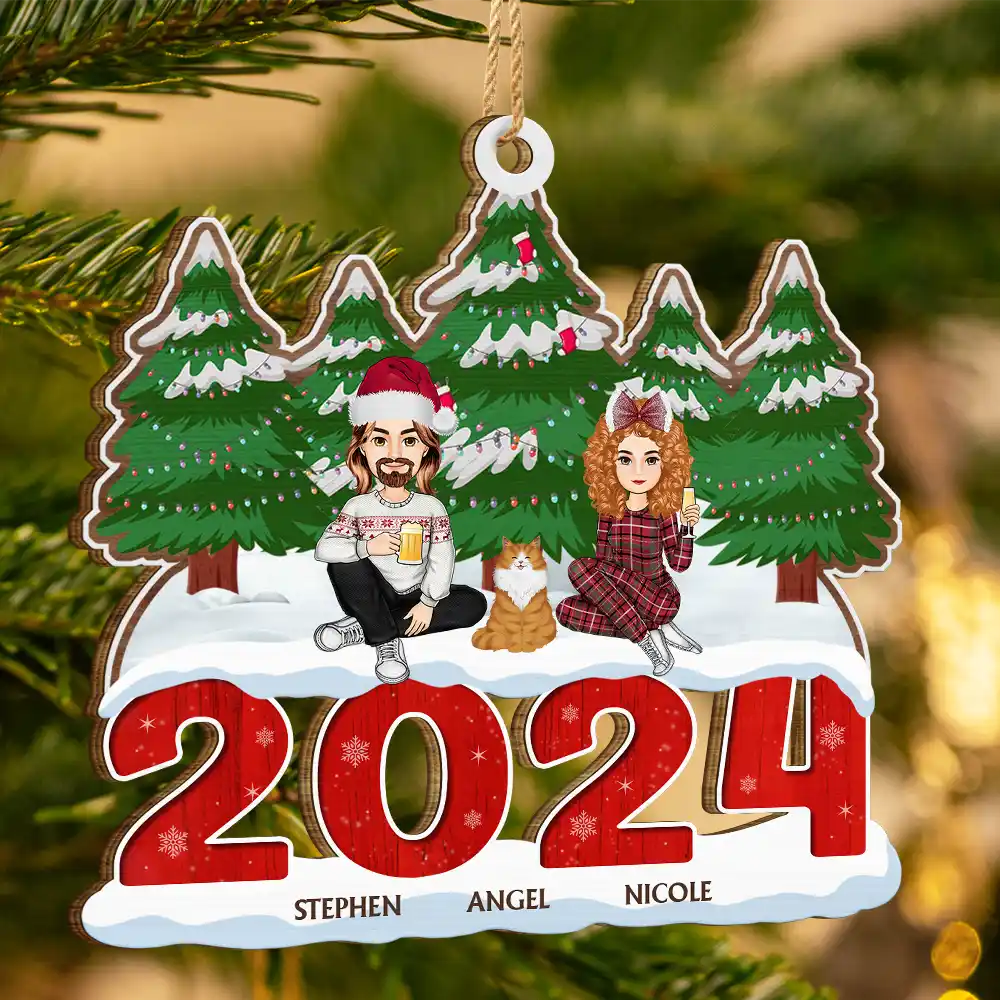 2024 Christmas Family A Whole Lot Of Love - Personalized Wooden Cutout Ornament