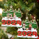 Gift For Couples,Gift For Husband,Gift For Wife,Gift For Boyfriend,Gift For Girlfriend,Parents,Gift For Mother,Gift For Father,Family,Love,Christmas - 2024 Christmas Small Family A Whole Lot Of Love - Personalized Wooden Cutout Ornament