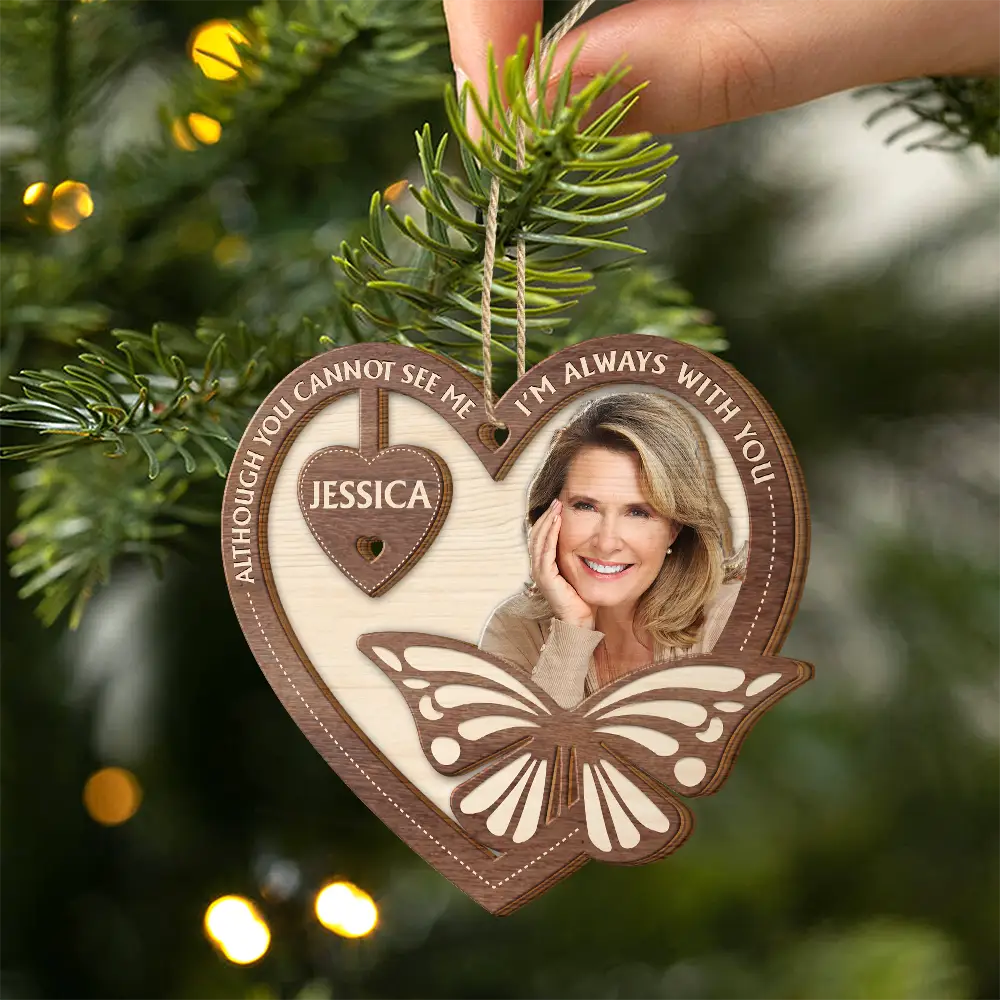 Memorial - Custom Photo Your Wings Were Ready But Our Hearts Were Not - Personalized 2-Layered Wooden Ornament