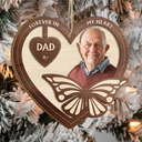 Memorial - Custom Photo Your Wings Were Ready But Our Hearts Were Not - Personalized 2-Layered Wooden Ornament