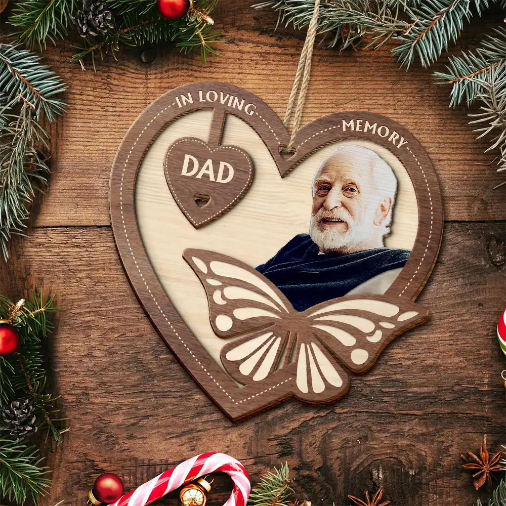 Memorial - Custom Photo Your Wings Were Ready But Our Hearts Were Not - Personalized 2-Layered Wooden Ornament