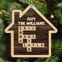 Christmas,Family,Love - Christmas Family House Crossword Scrabble - Personalized 2-Layered Wooden Ornament
