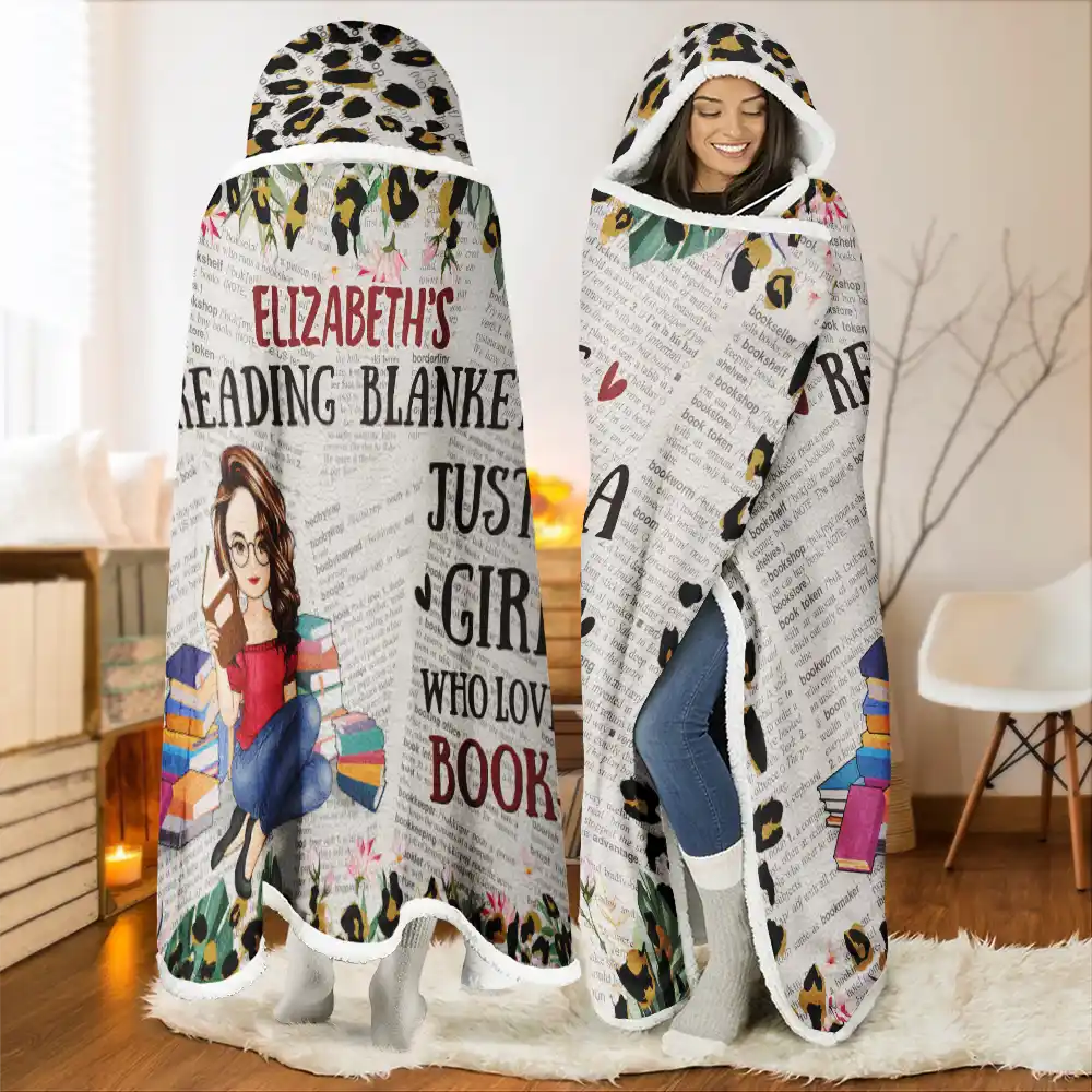 Gift For Yourself - Leopard My Reading Blanket - Personalized Wearable Hooded Blanket