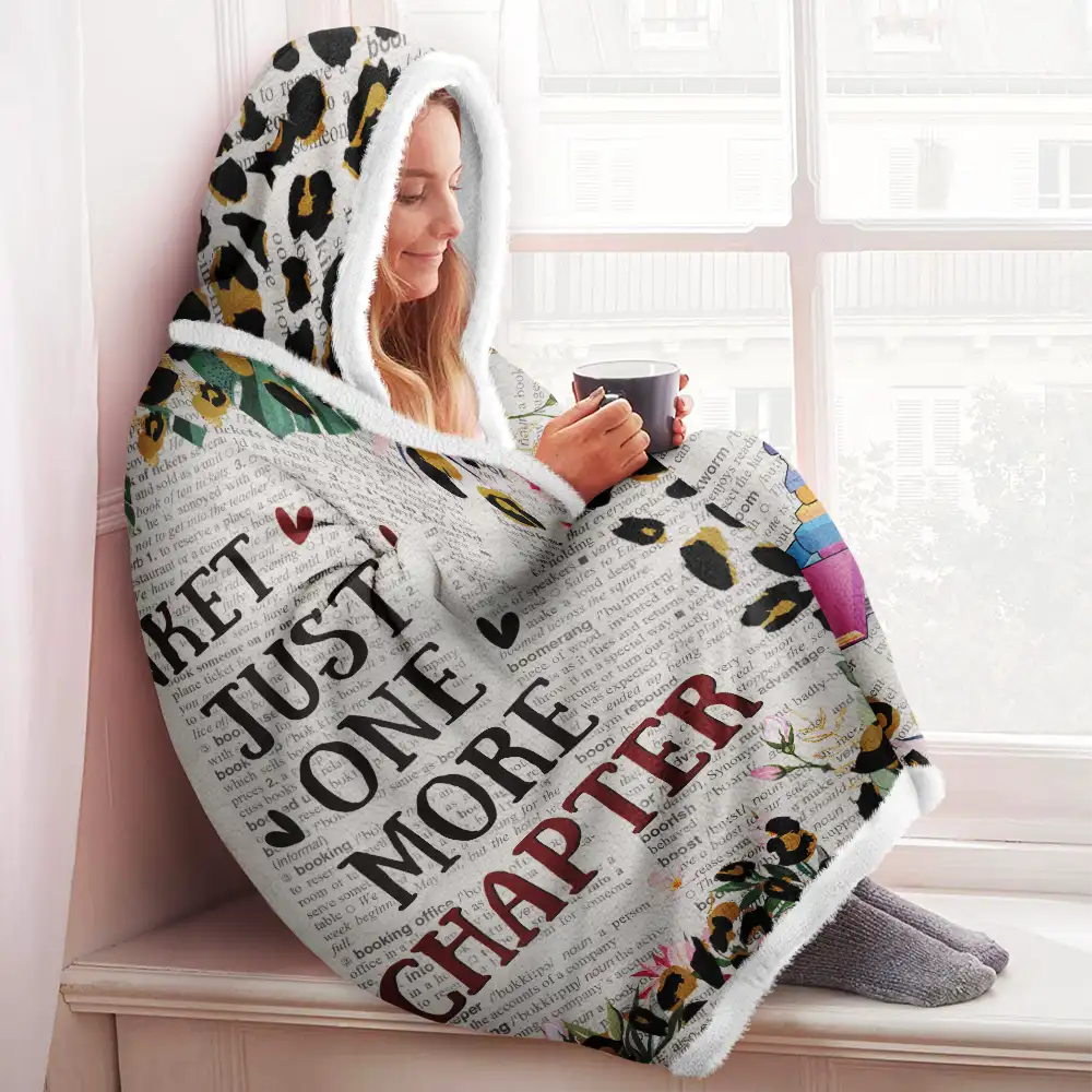 Gift For Yourself - Leopard My Reading Blanket - Personalized Wearable Hooded Blanket