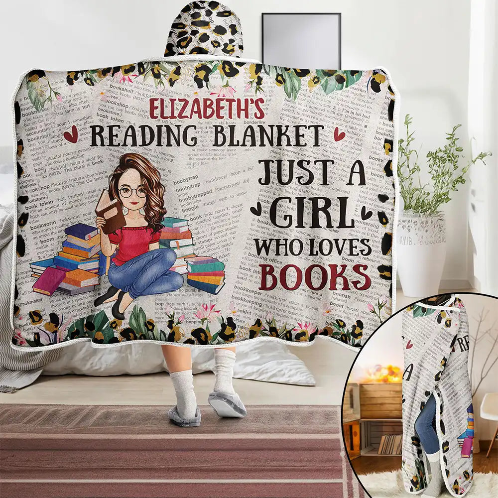 Gift For Yourself - Leopard My Reading Blanket - Personalized Wearable Hooded Blanket