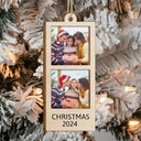 Family - Custom Photo Strip Family Christmas - Personalized 2-Layered Wooden Ornament