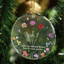 Gift For Sisters - Growing Birth Flower Sisters From The Same Garden - Personalized Circle Glass Ornament