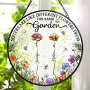 Gift For Sisters, Gift For Bestie - Birth Flower Sisters Besties From The Same Garden - Personalized Stained Glass Window Hanging Suncatcher