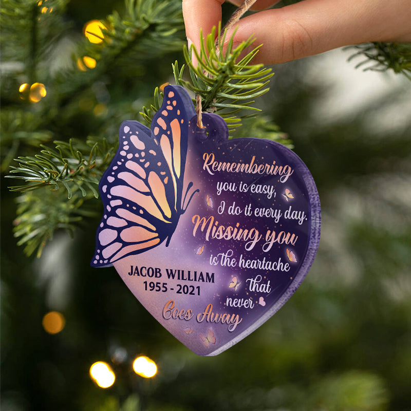 Missing You - Memorial Gift - Personalized Custom Heart Acrylic Ornament