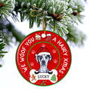 A Hairy Xmas - Christmas Gift For Dog Lovers - Personalized Custom Circle Ceramic Ornament