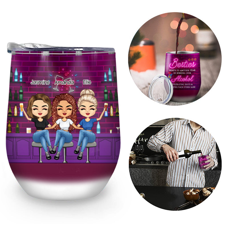 Bestie Here's To Another Year - Bestie BFF Gift - Personalized Custom Wine Tumbler