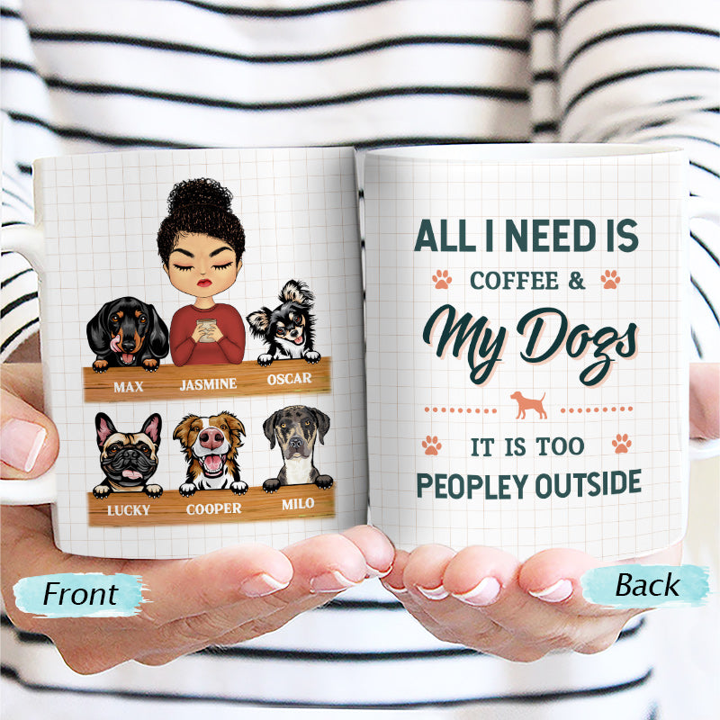 All I Need Is Coffee & My Dog - Gift For Dog Lover - Personalized Custom White Edge-to-Edge Mug