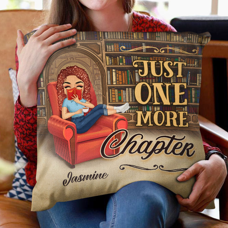 Reading Chibi Girl Just One More Chapter - Reading Gifts - Personalized Custom Pillow