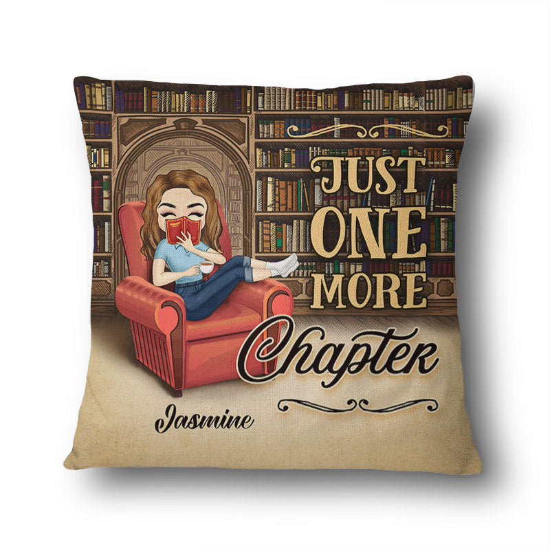 Reading Chibi Girl Just One More Chapter - Reading Gifts - Personalized Custom Pillow