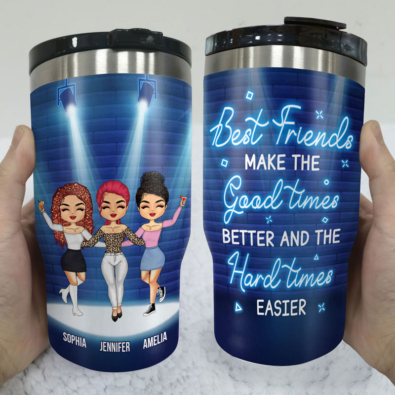 Friendship Girls Trouble When We're Together - Gift For Bestie - Personalized Custom Triple 3 In 1 Can Cooler