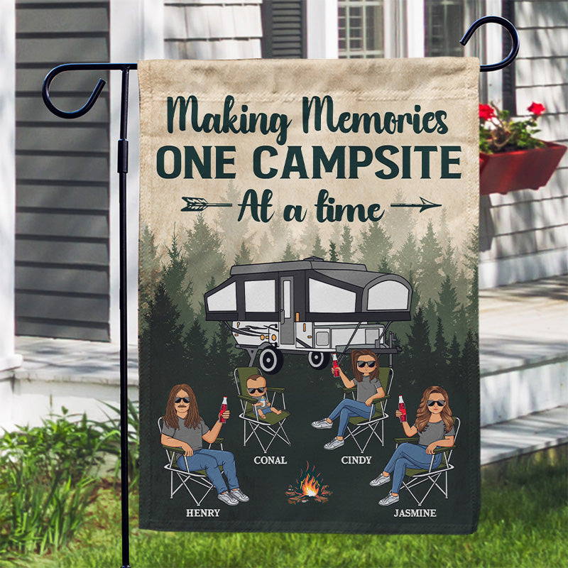 Camping Family Welcome To Our Camping Crew - Gift For Couple - Personalized Custom Flag