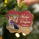 Mother & Daughter Forever Linked Together - Christmas Gift For Mother - Personalized Wooden Ornament