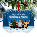 Family Brothers & Sisters Our Paths May Change As Life Goes On - Christmas Gift For Sibling - Personalized Custom Aluminum Ornament