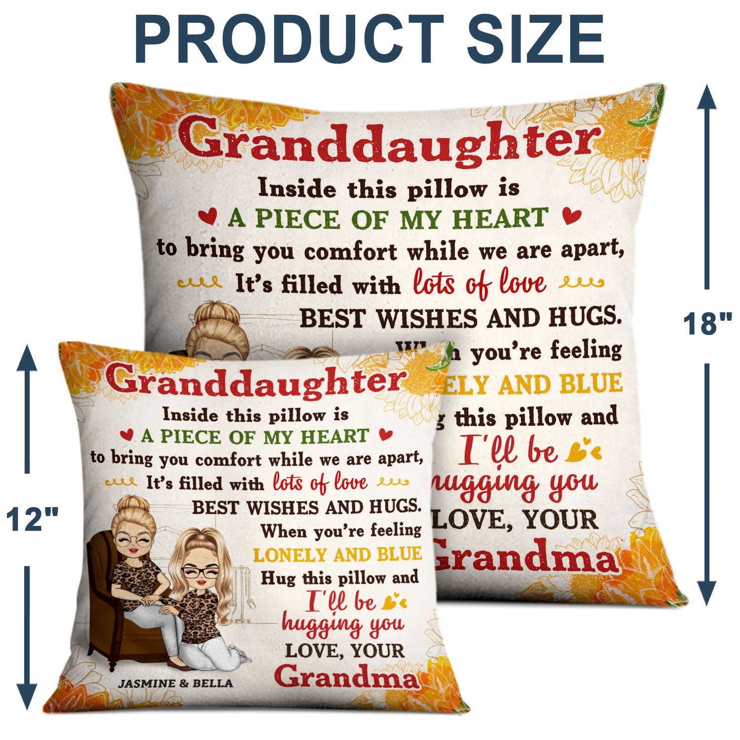 Daughter Inside This Pillow Is A Piece Of My Heart Mother Grandma Auntie - Gift For Family - Personalized Custom Pillow