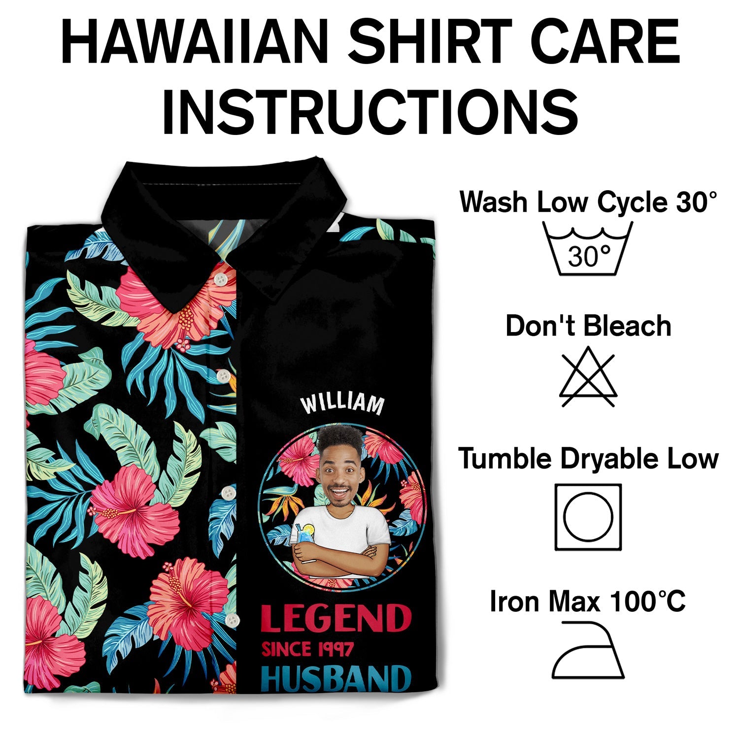 Custom Photo Legend Husband Dad Grandpa - Gift For Father - Personalized Custom Hawaiian Shirt