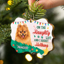 Custom Photo Pet Lovers Christmas On The Naughty List - Christmas Gift For Pet Lovers - Personalized Medallion Wooden Ornament