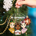 Flat Art My Grandkids Our Grandkids - Christmas Gift For Grandparents - Personalized Circle Acrylic Ornament