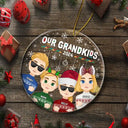 Flat Art My Grandkids Our Grandkids - Christmas Gift For Grandparents - Personalized Circle Acrylic Ornament